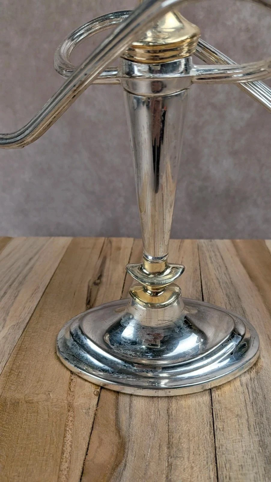 Vintage silver metal candlestick – photo 3
